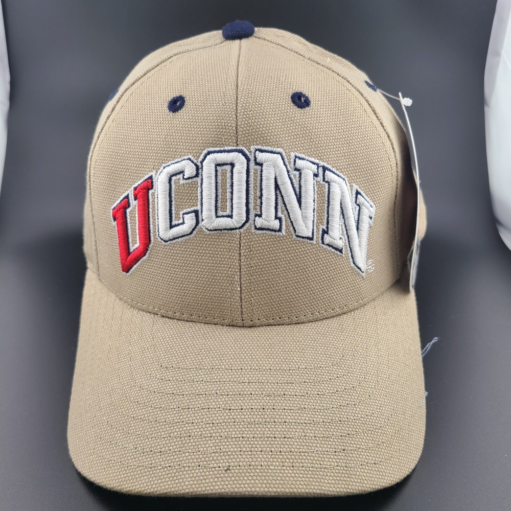 Colosseum UConn Huskies Baseball Cap Mens Khaki Navy Blue Logo Adjustable Hat